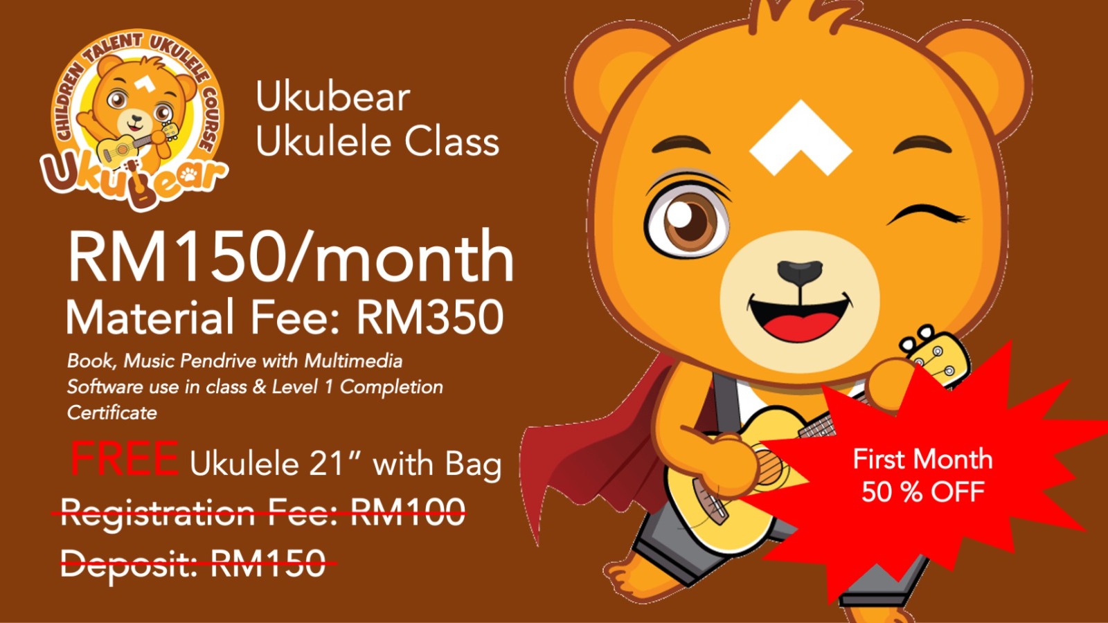 Hao Xue Yue Centre Ukubear Ukulele Course Fees